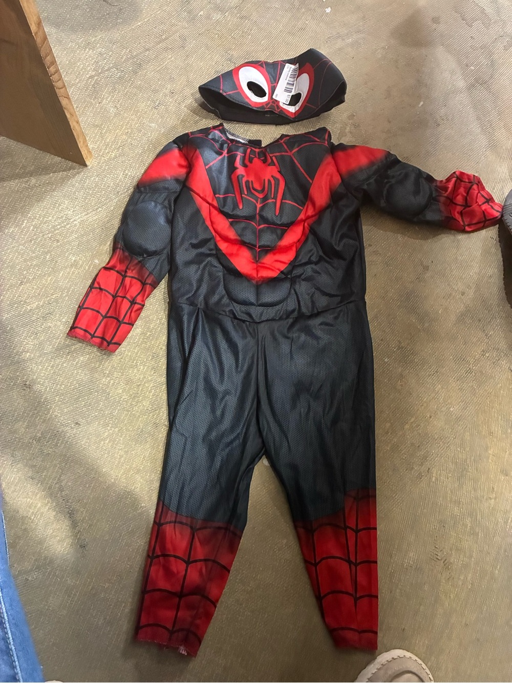 3T Kids Black & Red Spider Superhero Costume - Muscle Chest Jumpsuit with Hood